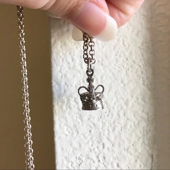 Chunky Crown Necklace | Crown Charm | 17-18 in - Picture 5 of 11